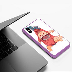 Чехол iPhone XS Max матовый Папа и Сын, цвет: 3D-фиолетовый — фото 2