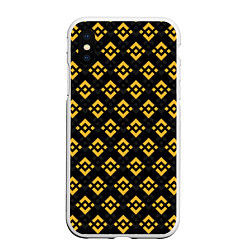 Чехол iPhone XS Max матовый ЭМБЛЕМА БИНАНС ПАТТЕРН BINANCE