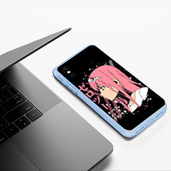 Чехол iPhone XS Max матовый Darling in the Franxx Zero Two, цвет: 3D-голубой — фото 2