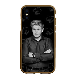 Чехол iPhone XS Max матовый ГОРДОН РАМЗИ Gordon Ramsay, цвет: 3D-коричневый