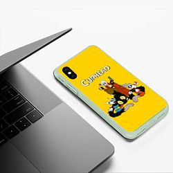 Чехол iPhone XS Max матовый Cuphead x DMC, цвет: 3D-салатовый — фото 2