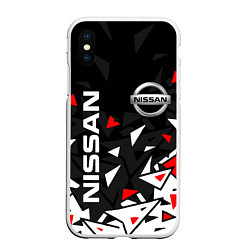 Чехол iPhone XS Max матовый NISSAN НИССАН ОСКОЛКИ, цвет: 3D-белый