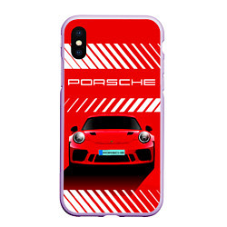 Чехол iPhone XS Max матовый PORSCHE ПОРШЕ RED STYLE