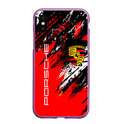 Чехол iPhone XS Max матовый PORSCHE ПОРШЕ ГРАНЖ, цвет: 3D-фиолетовый