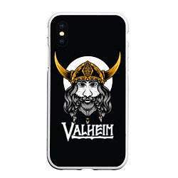 Чехол iPhone XS Max матовый Valheim Viking, цвет: 3D-белый