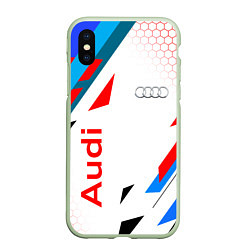 Чехол iPhone XS Max матовый AUDI АУДИ SPORT, цвет: 3D-салатовый