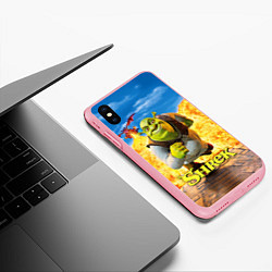 Чехол iPhone XS Max матовый Шрек и дракон, цвет: 3D-баблгам — фото 2