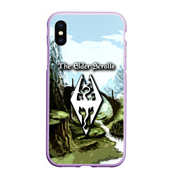 Чехол iPhone XS Max матовый The Elder Scrolls Skyrim, цвет: 3D-сиреневый