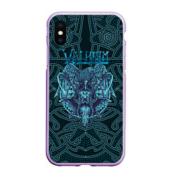 Чехол iPhone XS Max матовый Valheim знак викинга, цвет: 3D-сиреневый