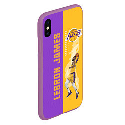 Чехол iPhone XS Max матовый Леброн NBA, цвет: 3D-фиолетовый — фото 2