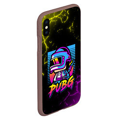 Чехол iPhone XS Max матовый PUBG RETRO NEON ПАБГ НЕОН, цвет: 3D-коричневый — фото 2