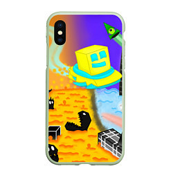 Чехол iPhone XS Max матовый Geometry Dash: RobTop Z