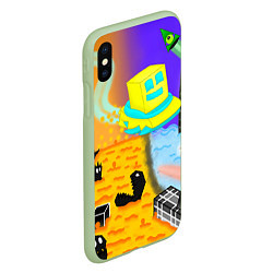 Чехол iPhone XS Max матовый Geometry Dash: RobTop Z, цвет: 3D-салатовый — фото 2