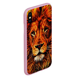 Чехол iPhone XS Max матовый LION, цвет: 3D-розовый — фото 2