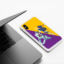 Чехол iPhone XS Max матовый Yellow vs purple, цвет: 3D-белый — фото 2