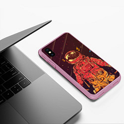 Чехол iPhone XS Max матовый Космос, цвет: 3D-розовый — фото 2