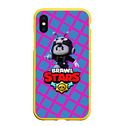 Чехол iPhone XS Max матовый Brawl Stars Pink, цвет: 3D-желтый