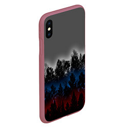 Чехол iPhone XS Max матовый Флаг из леса, цвет: 3D-малиновый — фото 2