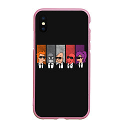Чехол iPhone XS Max матовый Agents Futurama, цвет: 3D-розовый