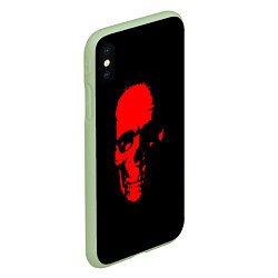 Чехол iPhone XS Max матовый Кровавый череп, цвет: 3D-салатовый — фото 2