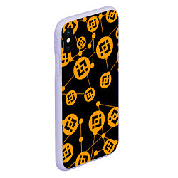 Чехол iPhone XS Max матовый BINANCE БИНАНС УЗОР, цвет: 3D-светло-сиреневый — фото 2