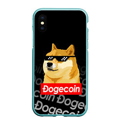 Чехол iPhone XS Max матовый DOGECOIN DOGE ДОГИКОИН, цвет: 3D-мятный