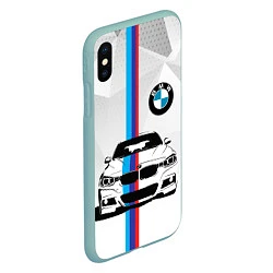 Чехол iPhone XS Max матовый BMW БМВ M PERFORMANCE, цвет: 3D-мятный — фото 2