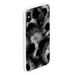 Чехол iPhone XS Max матовый Груда черепов, цвет: 3D-белый — фото 2