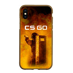 Чехол iPhone XS Max матовый CS GO SWAT КС ГО Z, цвет: 3D-коричневый