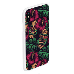 Чехол iPhone XS Max матовый Тропический, цвет: 3D-белый — фото 2