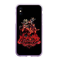 Чехол iPhone XS Max матовый Dethklok concert, цвет: 3D-сиреневый