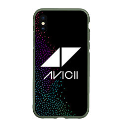 Чехол iPhone XS Max матовый AVICII RAIBOW STYLE, цвет: 3D-темно-зеленый