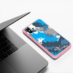 Чехол iPhone XS Max матовый Камуфляж ледяной, цвет: 3D-баблгам — фото 2