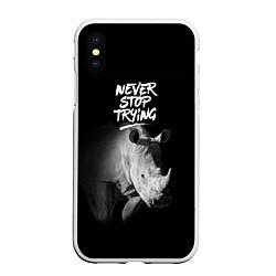 Чехол iPhone XS Max матовый Nnever stop trying
