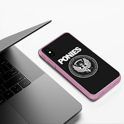 Чехол iPhone XS Max матовый Pony x Ramones, цвет: 3D-розовый — фото 2