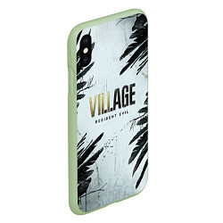 Чехол iPhone XS Max матовый Resident Evil Village Crow, цвет: 3D-салатовый — фото 2