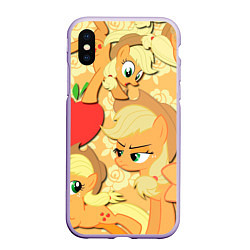 Чехол iPhone XS Max матовый Applejack pattern