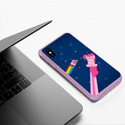 Чехол iPhone XS Max матовый Nyan cat x Pony, цвет: 3D-сиреневый — фото 2