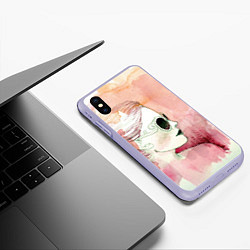 Чехол iPhone XS Max матовый Девушка, цвет: 3D-светло-сиреневый — фото 2