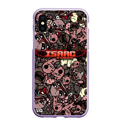 Чехол iPhone XS Max матовый Binding of Isaac Stickerbomb, цвет: 3D-светло-сиреневый