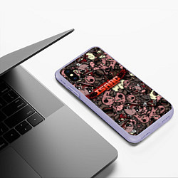 Чехол iPhone XS Max матовый Binding of Isaac Stickerbomb, цвет: 3D-светло-сиреневый — фото 2