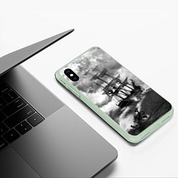Чехол iPhone XS Max матовый Парусник, цвет: 3D-салатовый — фото 2