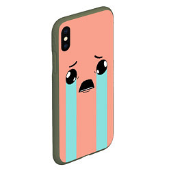 Чехол iPhone XS Max матовый Crying Isaac, цвет: 3D-темно-зеленый — фото 2