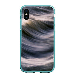 Чехол iPhone XS Max матовый Море волнуется, цвет: 3D-мятный