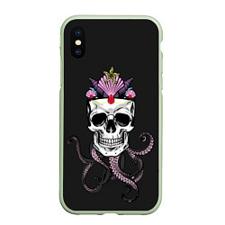 Чехол iPhone XS Max матовый Octo-Queen, цвет: 3D-салатовый