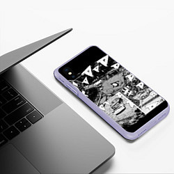 Чехол iPhone XS Max матовый Initial d, цвет: 3D-светло-сиреневый — фото 2