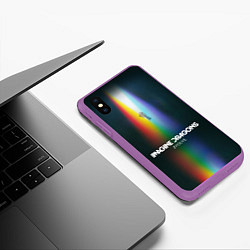 Чехол iPhone XS Max матовый Imagine Dragons: Evolve, цвет: 3D-фиолетовый — фото 2