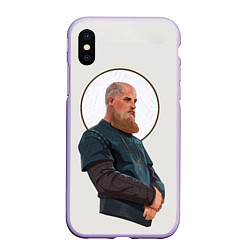 Чехол iPhone XS Max матовый Ragnarr Saint, цвет: 3D-светло-сиреневый