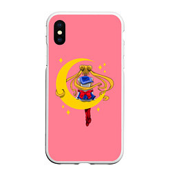 Чехол iPhone XS Max матовый Sailor Moon, цвет: 3D-белый