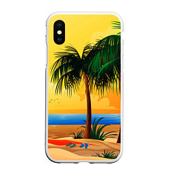 Чехол iPhone XS Max матовый Пляж, цвет: 3D-белый